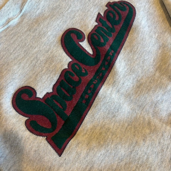 VINTAGE Space Center Houston Crew Neck Grey Sweatshirt 90s Small/Medium - Picture 5 of 7